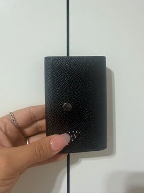 Coach Black Textured Leather Key & Card Holder